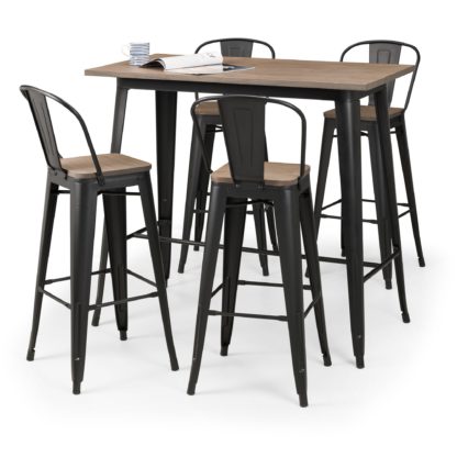 An Image of Grafton Bar Set with 2 Stools Black