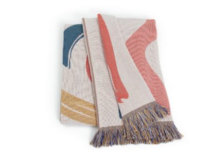 An Image of Habitat Studio Squiggle Cotton Throw - Multicoloured