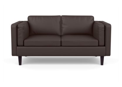 An Image of Heal's Chill 2 Seater Sofa Leather Grain Chocolate 066 Natural Feet