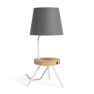 An Image of Argos Home Tripod Desk Lamp with Wireless Charging Shelf