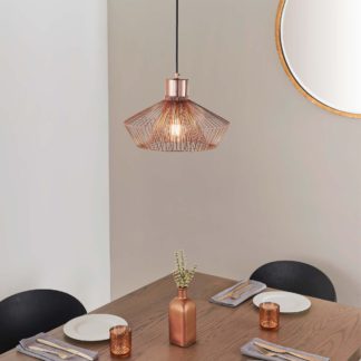 An Image of Vogue Galanta 1 Light Pendant Ceiling Fitting Copper