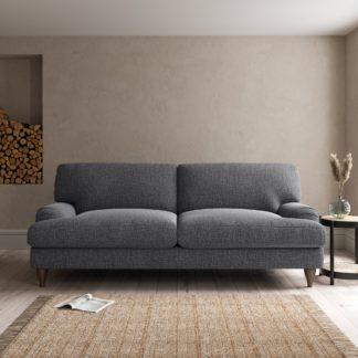 An Image of Darwin Slub Cotton 4 Seater Sofa Slub Cotton Black