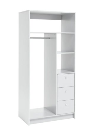 An Image of Argos Home Malibu 3 Drawers Open Storage Wardrobe - White