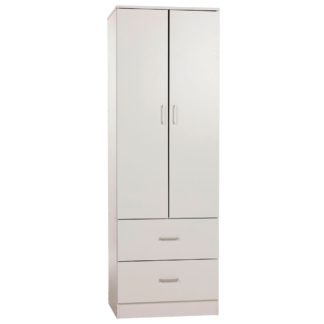 An Image of Charles 2 Door Wardrobe White