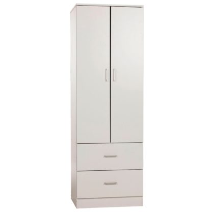 42f25c2c18109aea70f8fc4e103a3e37e0ad5143ceed039f45a8dc610300c35e.jpg An Image of Charles 2 Door Wardrobe White