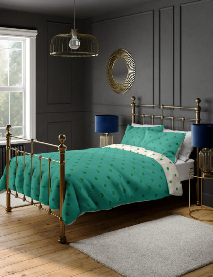 An Image of M&S Cotton Mix Peacock Bedding Set