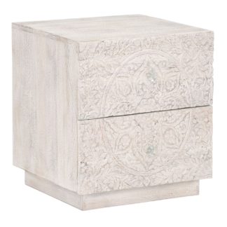 An Image of Casablanca 2 Drawer Bedside, Rustic White