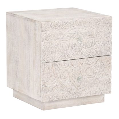 An Image of Casablanca 2 Drawer Bedside, Rustic White