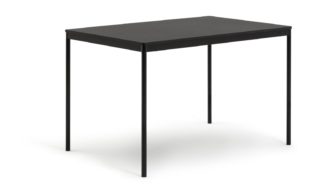 An Image of Habitat Stella Metal 6 Seater Dining Table - Black