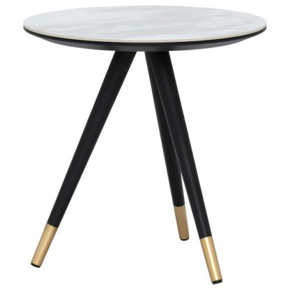 An Image of Parian Corner Table, Matt Black and White Ceramic