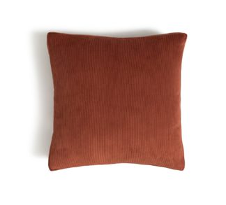 An Image of Habitat Cord Striped Cushion - Burnt Orange - 50x50cm