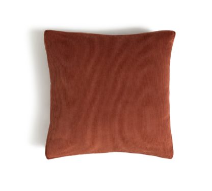 An Image of Habitat Cord Striped Cushion - Burnt Orange - 50x50cm