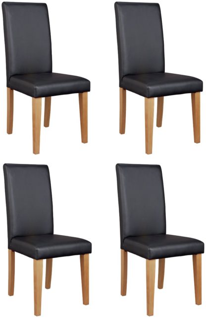 An Image of Argos Home 6 Midback Dining Chairs - Black