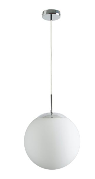 An Image of Habitat Boyd Glass & Metal Pendant - Silver