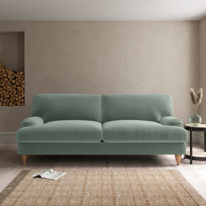 An Image of Darwin Luxury Velvet 4 Seater Sofa Luxury Velvet Black