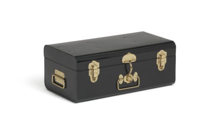 An Image of Habitat Medium Storage Trunk with Brass Handles - Matt Black