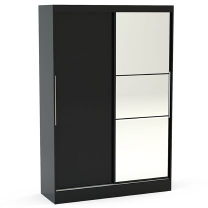 An Image of Lynx 2 Door Sliding Mirrored Wardrobe Grey