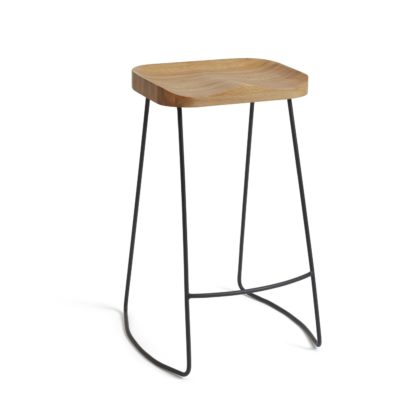 An Image of Habitat Arte Metal Bar Stool - Oak