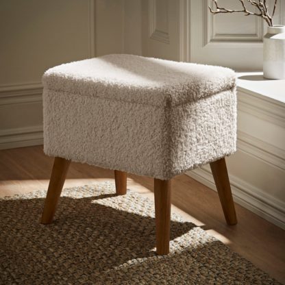 An Image of Alex Sherpa Storage Footstool Natural