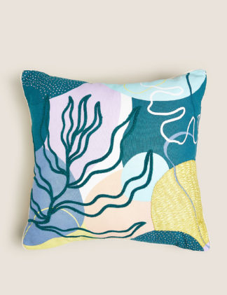 An Image of M&S Cotton Mix Abstract Cushion