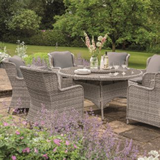 An Image of Wroxham 6 Seater Dining Set Grey