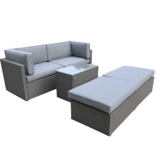 An Image of Berlin 4 Seater Grey Relaxer Set Grey