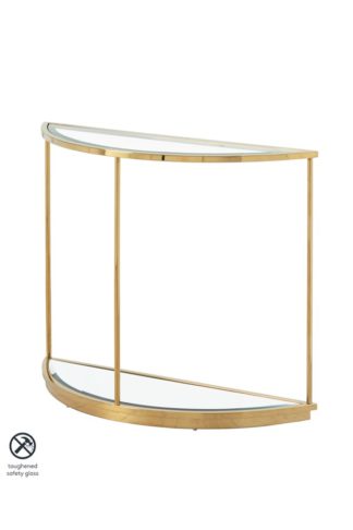 An Image of Rippon Brass Curved Console Table