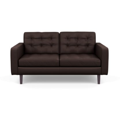 An Image of Heal's Hepburn 2 Seater Sofa Leather Grain Chocolate 068 Natural Feet