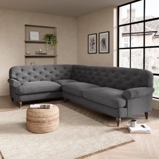 An Image of Canterbury Textured Weave Left Hand Corner Sofa Textured Weave Graphite