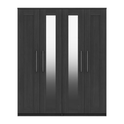 An Image of Ethan 4 Door Mirrored Wardrobe Grey