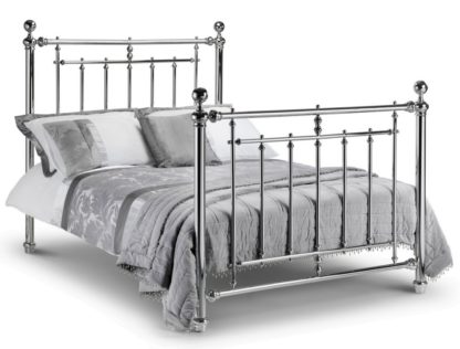 An Image of Empress Chrome Finish Metal Bed Frame - 5ft King Size