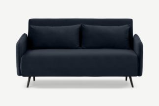 An Image of Hettie Large Double Sofa Bed, Twilight Blue Velvet