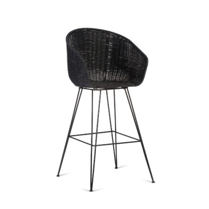 An Image of Porto Rattan Natural Bar Stool