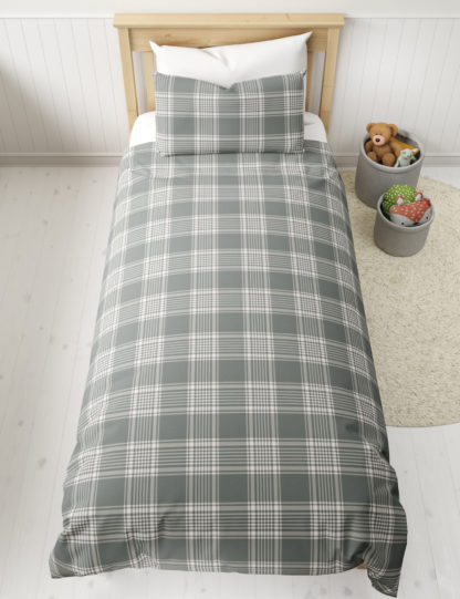 An Image of M&S Cotton Mix Checked Bedding Set