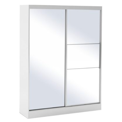 5c8dbe011a8979f6c4e3e4edd91f4833d0686eec125fa335a7e4d5658bb28ff4.jpg An Image of Lynx 2 Door Sliding Mirrored Wardrobe Grey