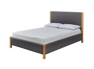 An Image of Habitat Rafa Kingsize Bed Frame - Charcoal