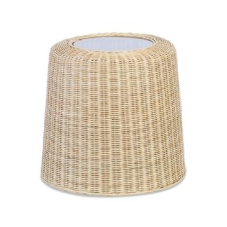 An Image of Woven Natural Rattan Lamp Table