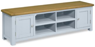 An Image of Habitat Kent 2 Door TV Unit - Light Grey