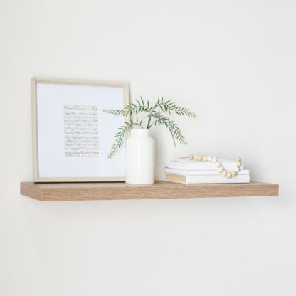 An Image of Oak Floating Shelf Oak (Brown)