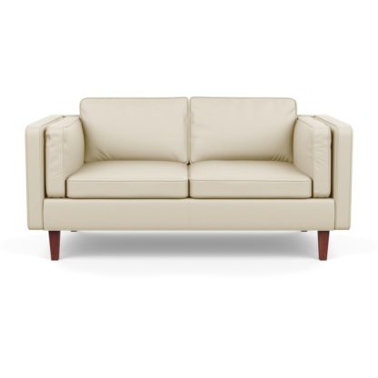 An Image of Heal's Chill 2 Seater Sofa Leather Grain Chocolate 066 Natural Feet