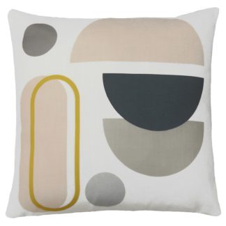 An Image of Semi Circle Geo Cushion - Blush - 43x43cm