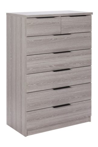 An Image of Argos Home Hallingford 5 + 2 Drawer Chest - Grey Oak Effect