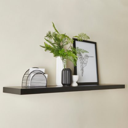 An Image of Black Floating Shelf Black