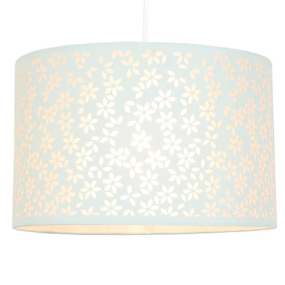 An Image of Fleur 2 Tier Floral Lamp Shade - Blue