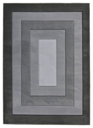 An Image of Homemaker Daytona Border Flatweave Rug - 80x150cm - Grey