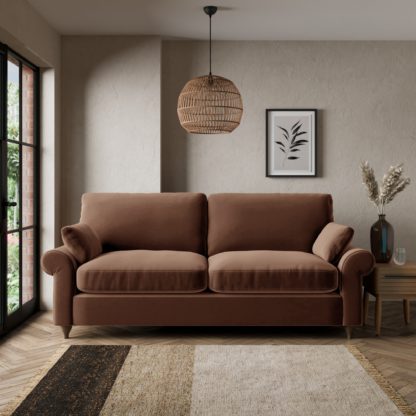 An Image of Salisbury Luxury Velvet 3 Seater Sofa Luxury Velvet Black
