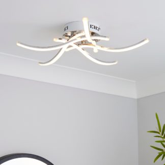 An Image of Layla 5 Light Integrated LED Semi-Flush Ceiling Fitting Silver