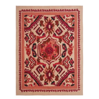 An Image of Habitat Traditional Inca Cotton Rug - 120x160cm - Red
