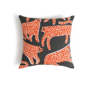 An Image of Habitat Cheetah Print Patterned Cushion - Orange - 43x43cm