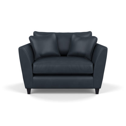 An Image of Heal's Torino Loveseat Leather Nero Natural Ash Feet
